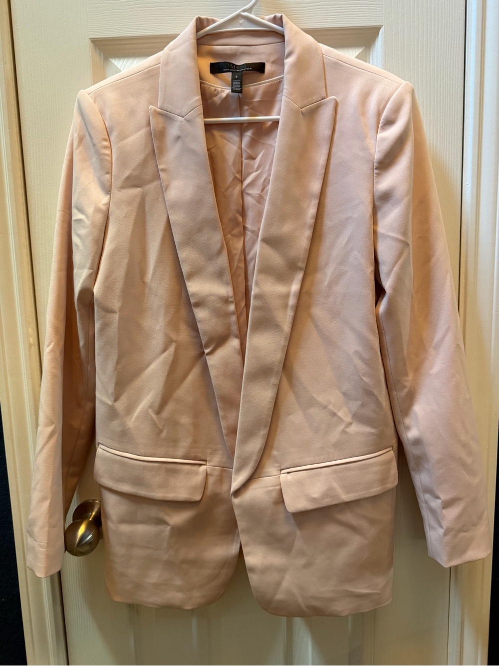 White House Black Market Pale Pink Shawl-Collar Blazer